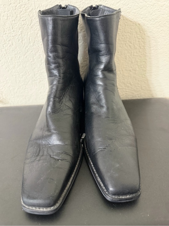 Shoes - Stuart Weitzman ankle boots black leather block heels square size 7.5